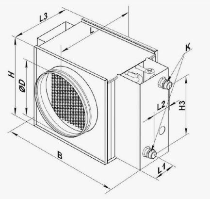 Baterie apa calda pentru sistem de ventilare 900 m3 Tecnosystemi