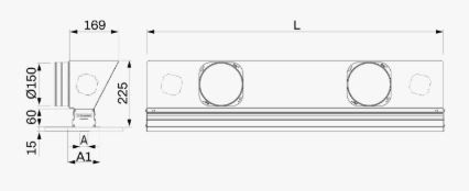 Grila liniara din PVC anti-condens cu clapeta plenum izolat si deflectoare, negru