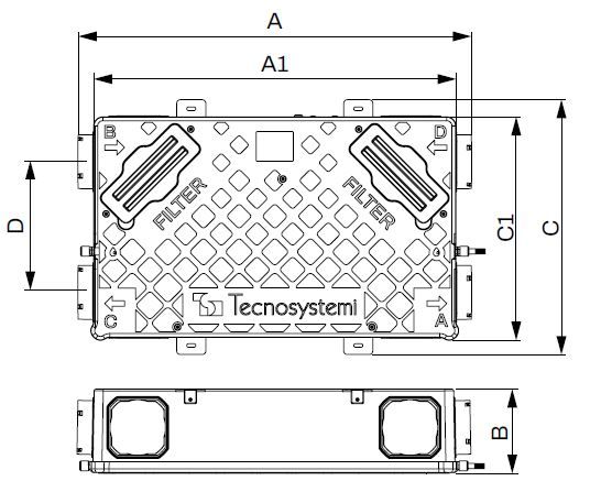 Senzor de umiditate pentru recuperator centralizat Tecnosystemi 
