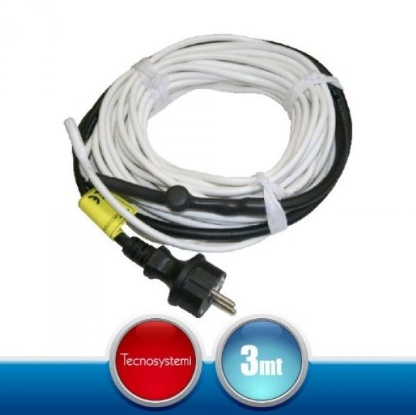 Cablu de incalzire anti-inghet din silicon cu senzor termic incorporat 3MT