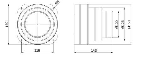 Colier A1 pentru plenum Ø 100 – 125 – 150