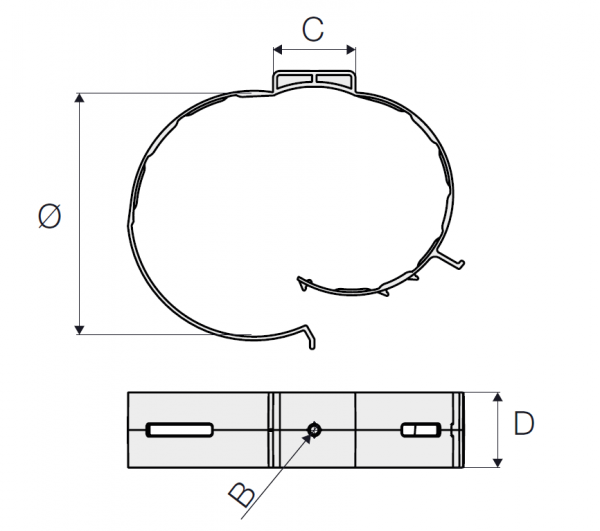 Colier de fixare pentru tub EPE HRV, Ø125 mm