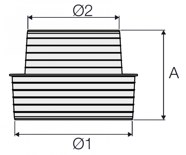 Reducție concentrică EPE Ø200–160 mm, HRV