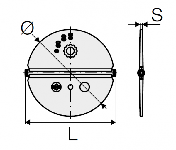 Valvă de reglare AriaSilent Link Ø74 mm, L=77 mm, HRV
