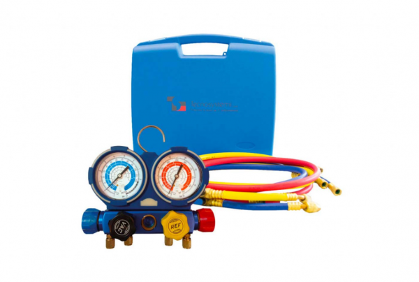 Kit statie manometrica cu 4 iesiri si protectie din cauciuc + 3 tuburi R32-R410-R22