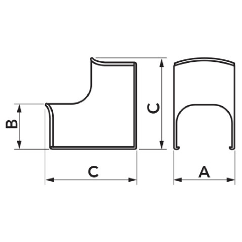 Curba de unghi interior OPTIMA CAI75 - OPT WHITE