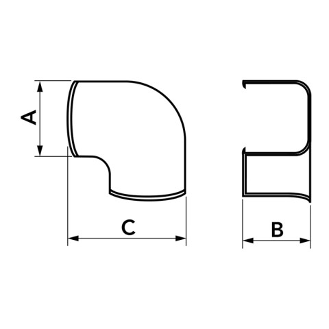Curba canal 90 de grade OPTIMA CP CP62 - OPT WHITE