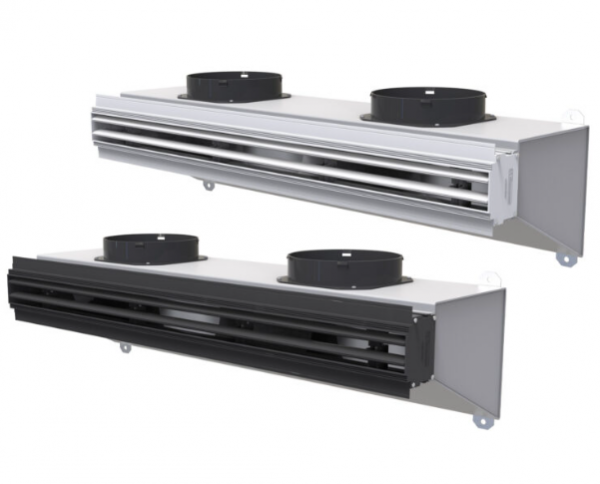 Grila liniara încastrat din PVC anti-condens cu 2 deflectoare de L1000x58 mm