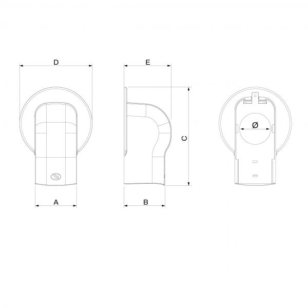 Flansa rotunda pentru furtun flexibil Ø60 mm – alb SCD100575