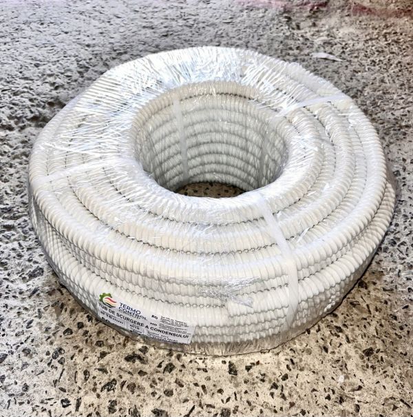 Furtun condens PVC spiratat alb diam.16mm, colac 50m