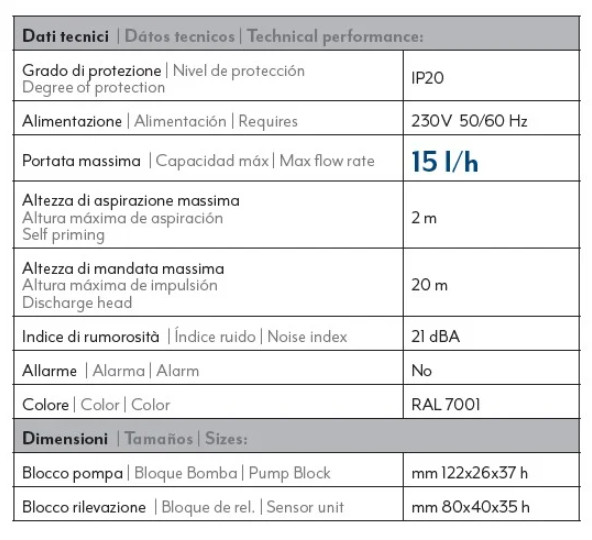 Pompa de condens cu capacitatea de 15 l/h AL-625